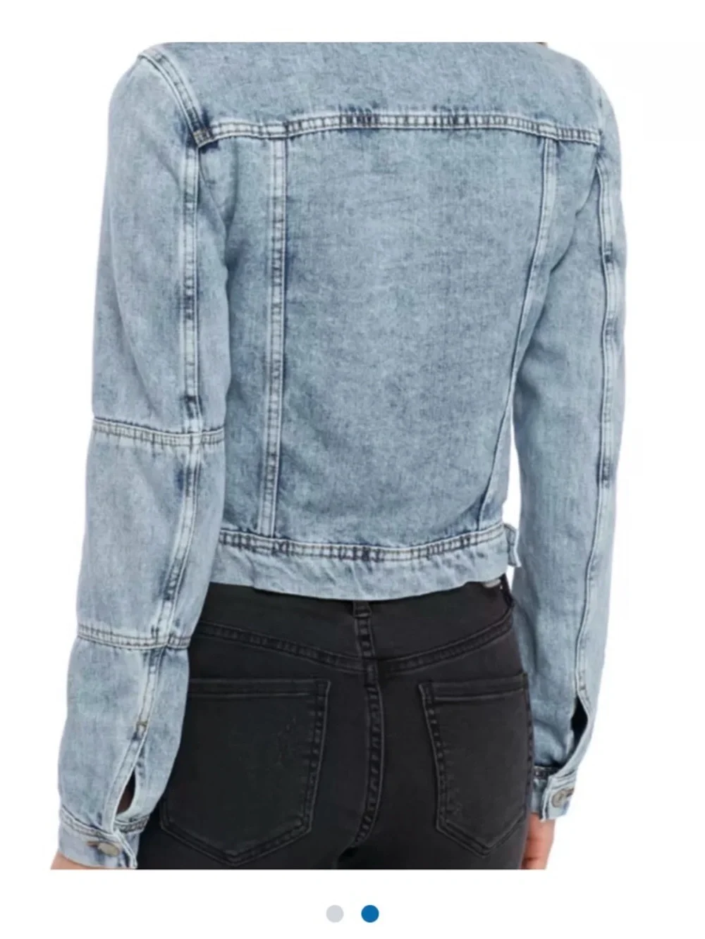 Free People Light Blue Washed Denim Jacket - Picture 7 of 7